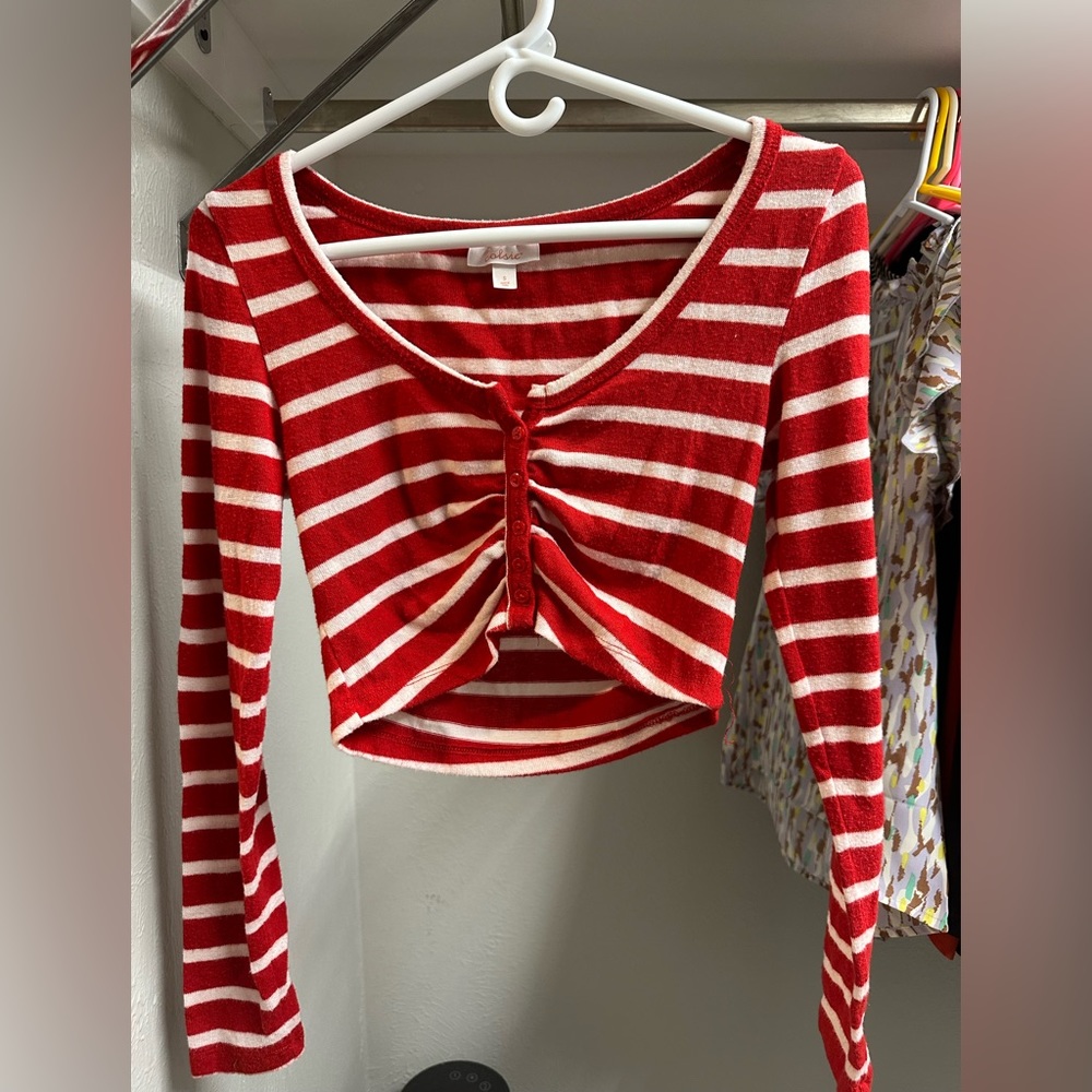 red and white pj top